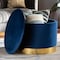 Baxton Studio Marisa Navy Blue Velvet Upholstered Gold Finished Storage Ottoman 161-10279 - alternate 4